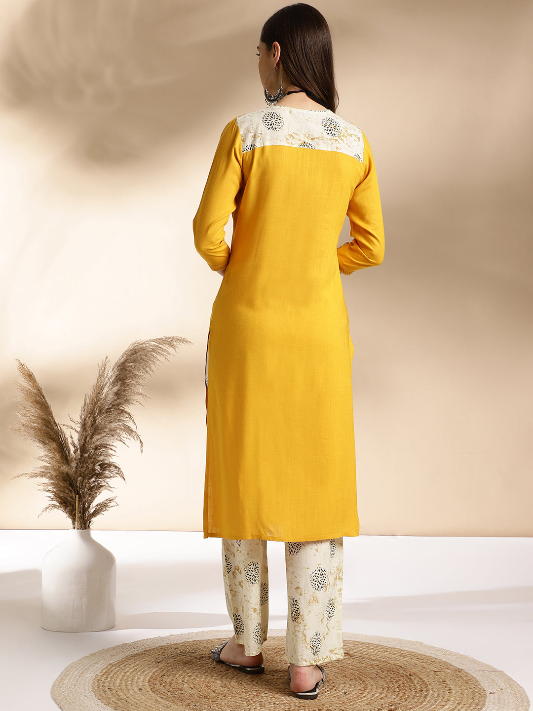 Mustard Yellow Kurta & Palazzo Set