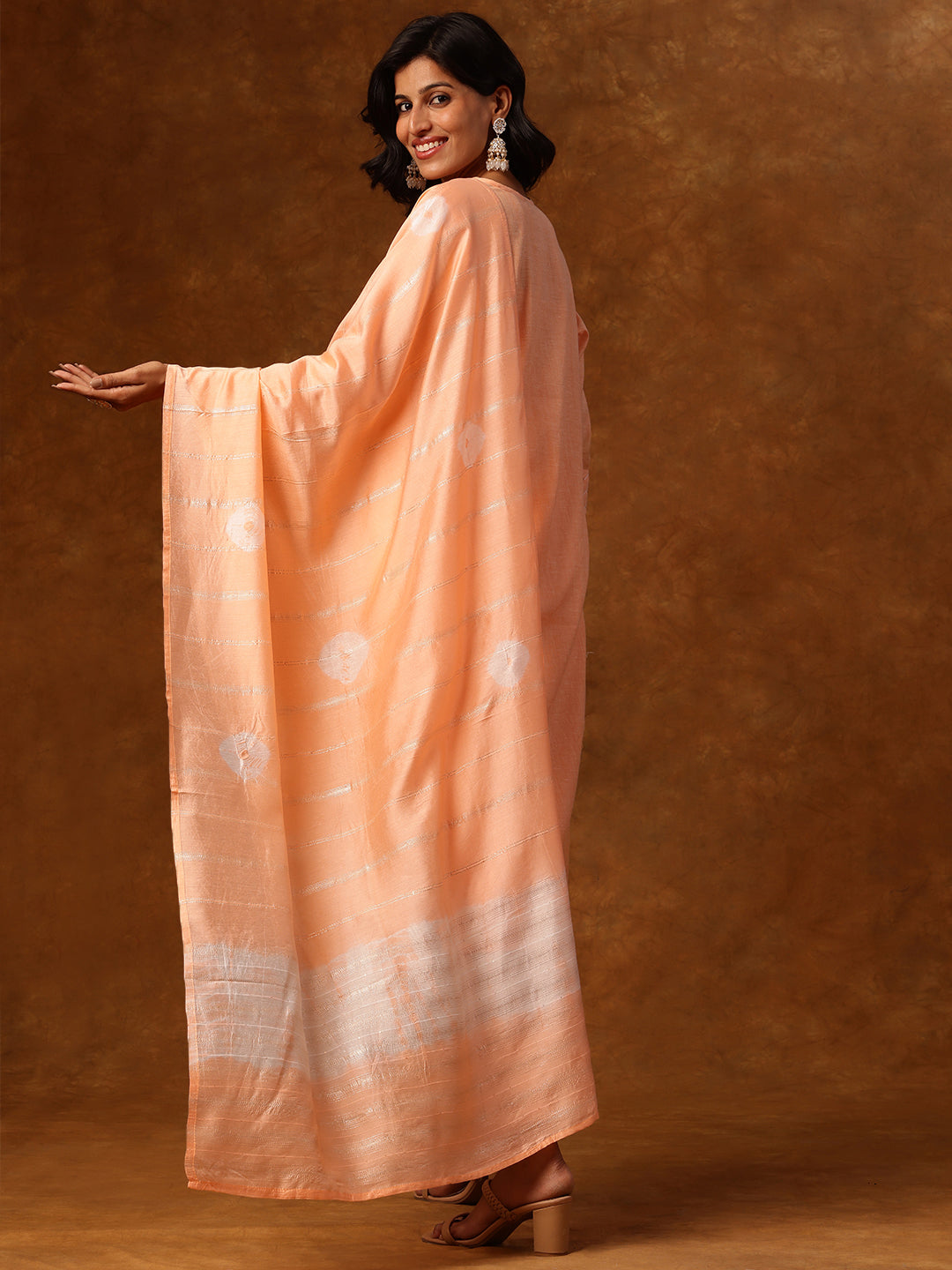 Peach Aura –Embroidered Elegant Set with Pant & Dupatta