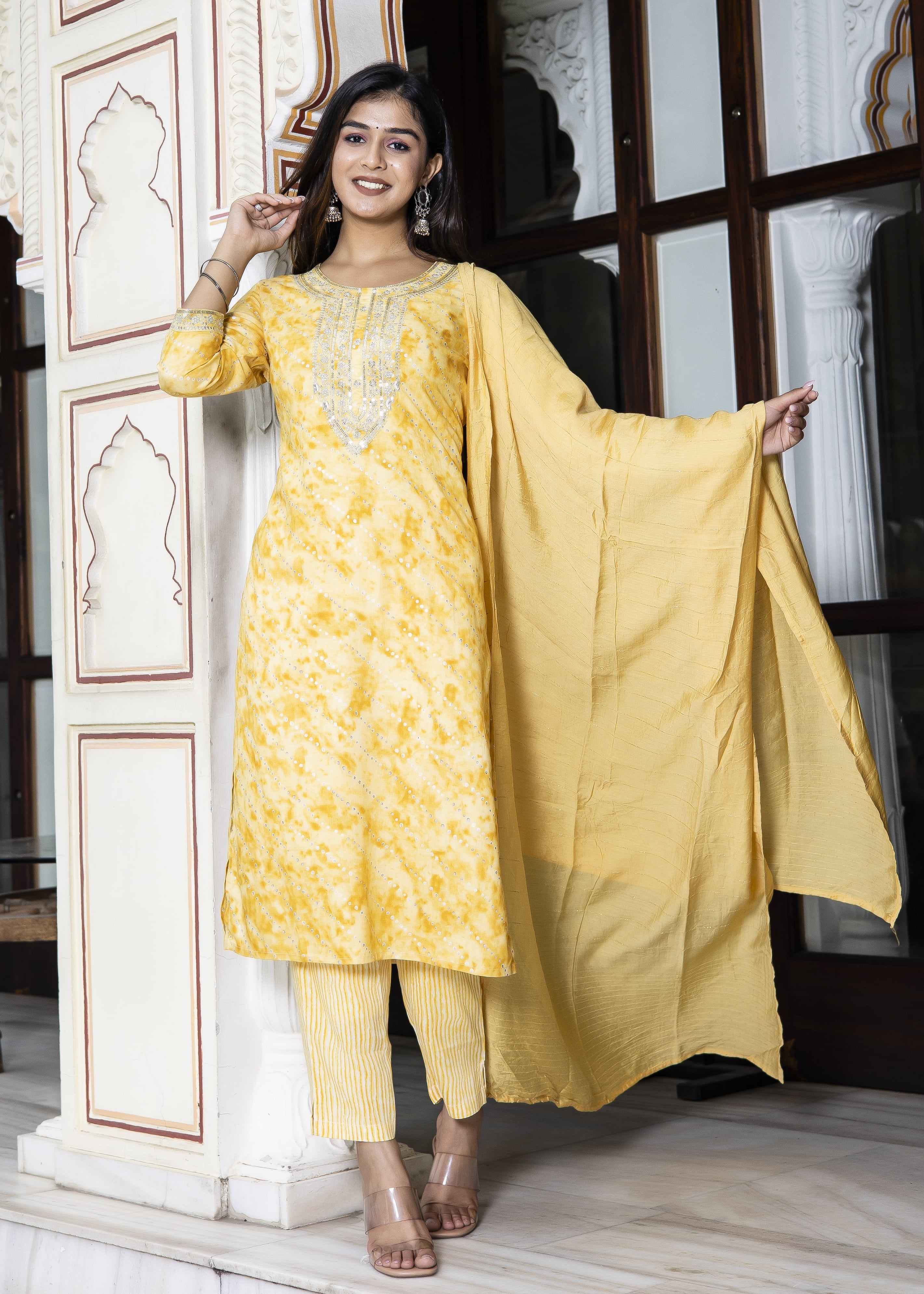 Sunshine Yellow Embroidered Kurta Set with Dupatta