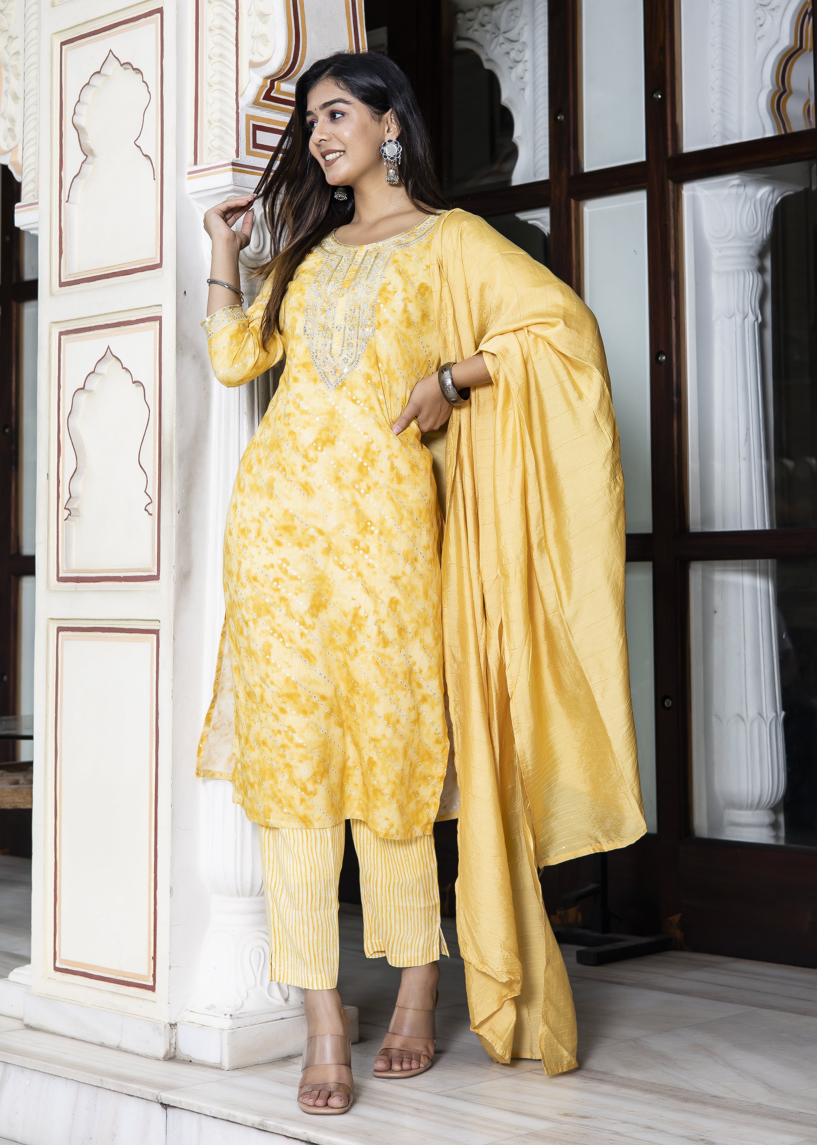 Sunshine Yellow Embroidered Kurta Set with Dupatta