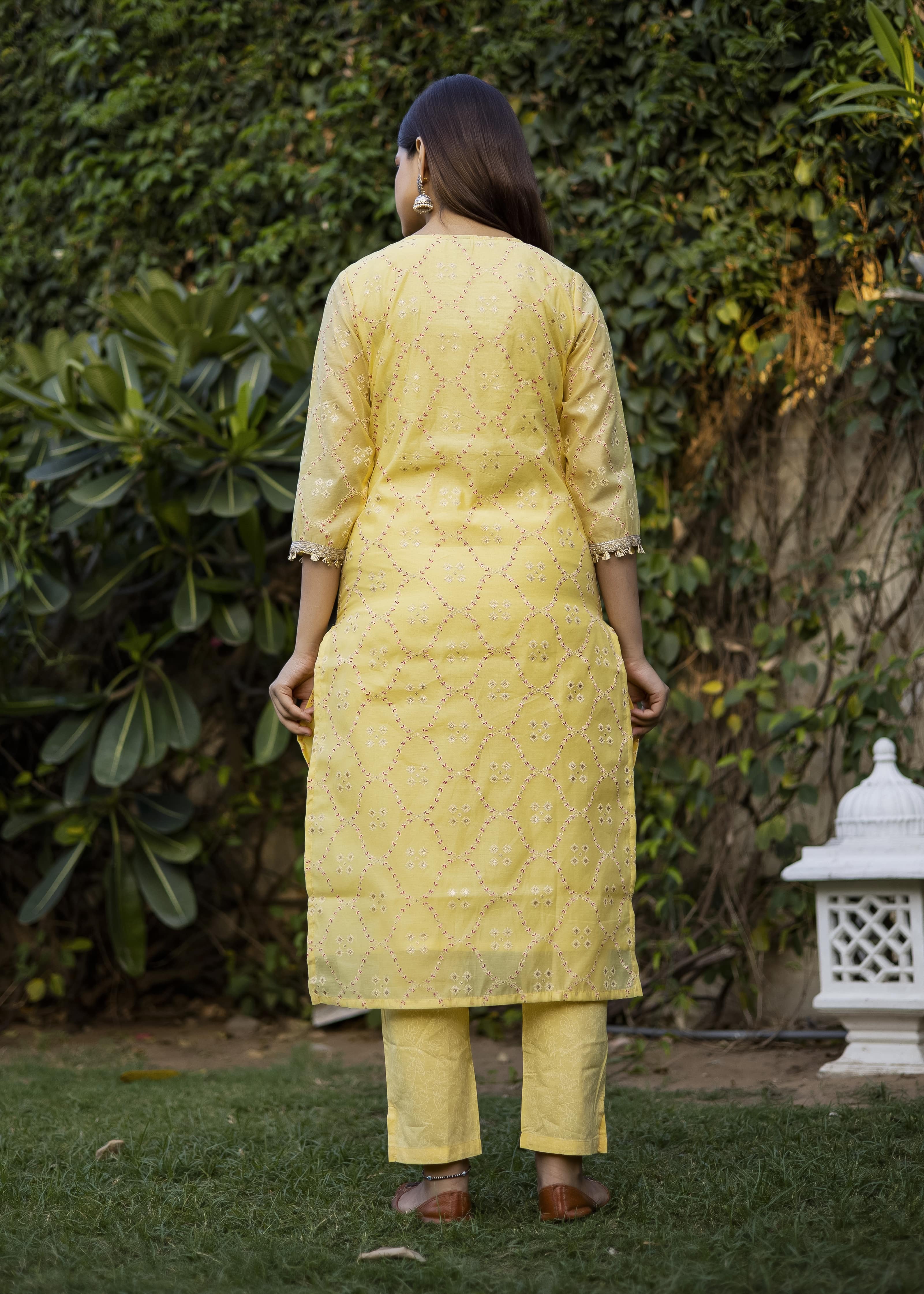 Pastel Yellow Embroidered Kurta Set with Dupatta
