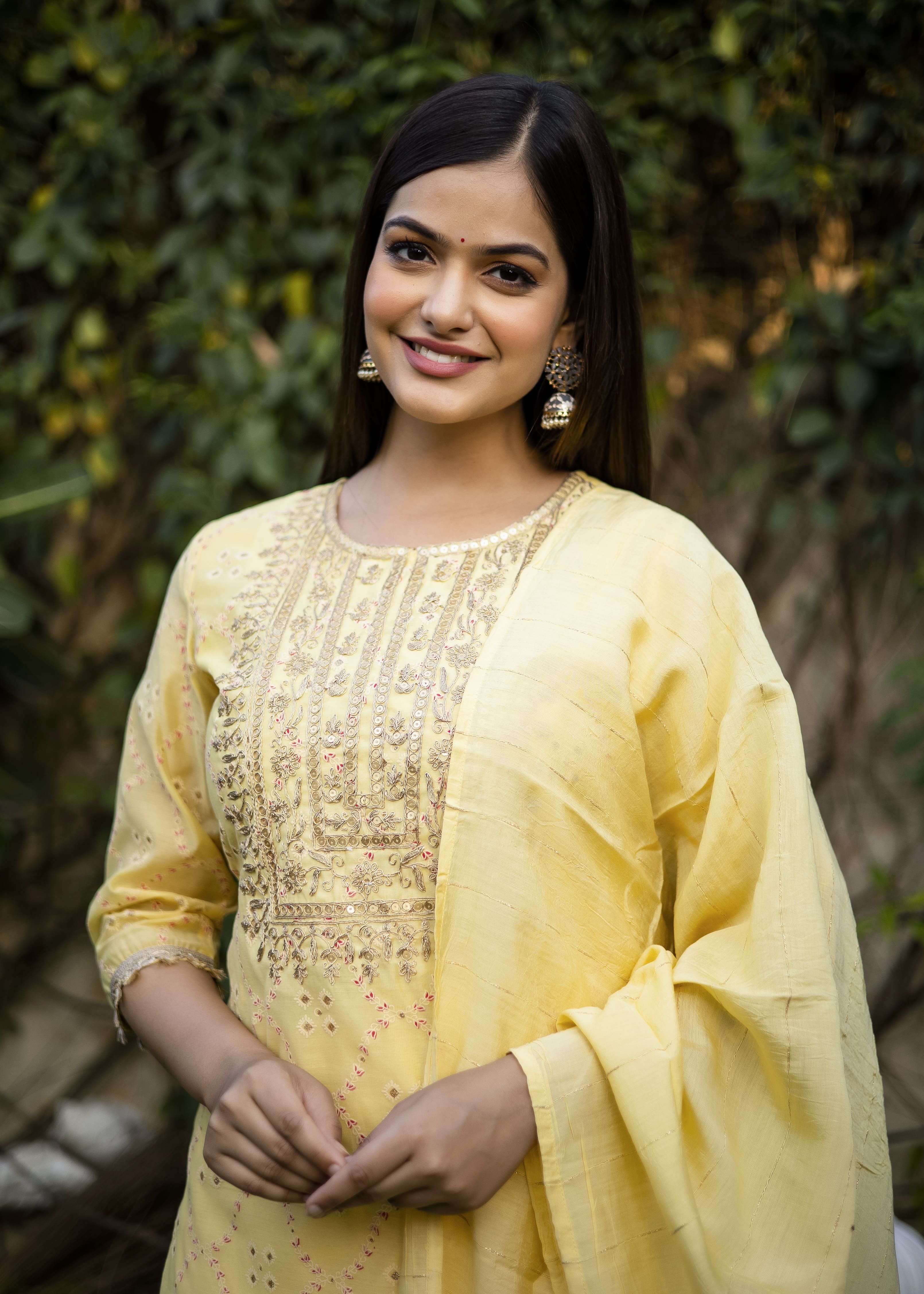 Pastel Yellow Embroidered Kurta Set with Dupatta