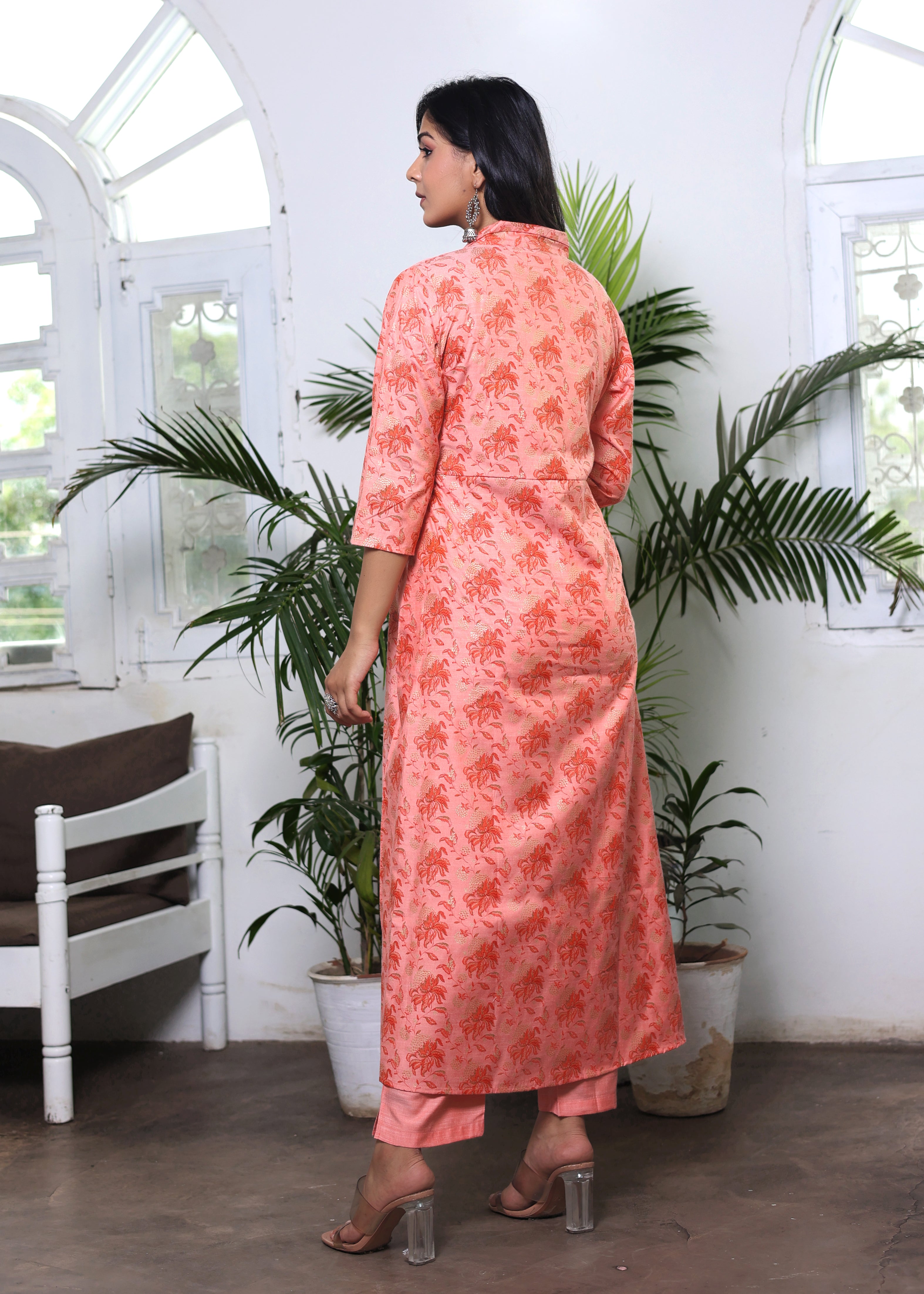 Peach Perfect - Ethnic Co-Ord with Straight Pant