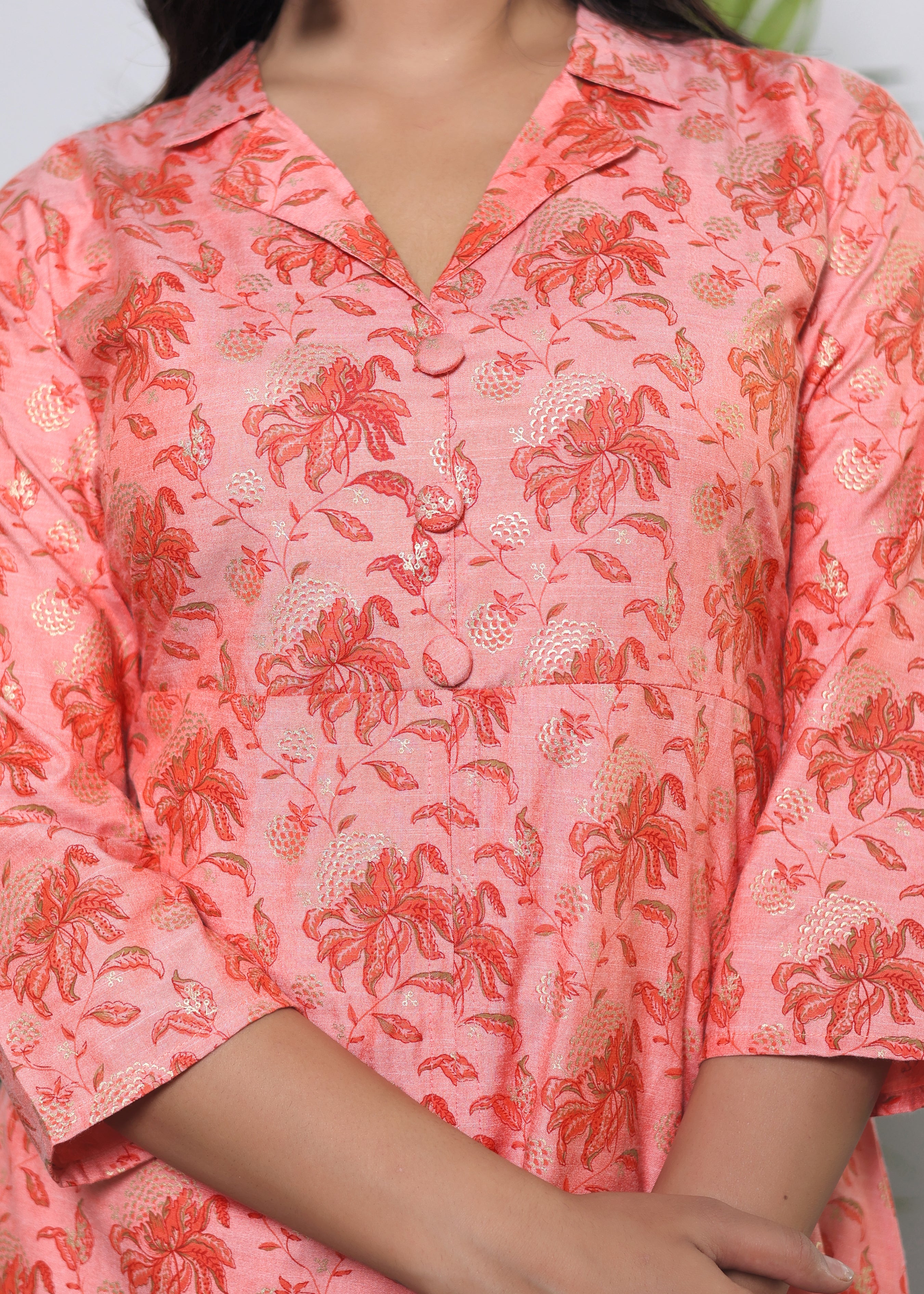 Peach Perfect - Ethnic Co-Ord with Straight Pant