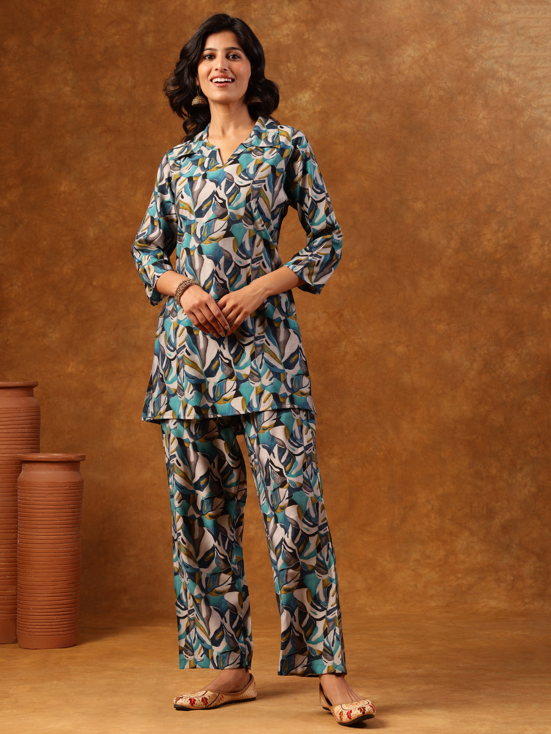 Trendy Leaf Print Co-ord Set – Comfortable & Stylish