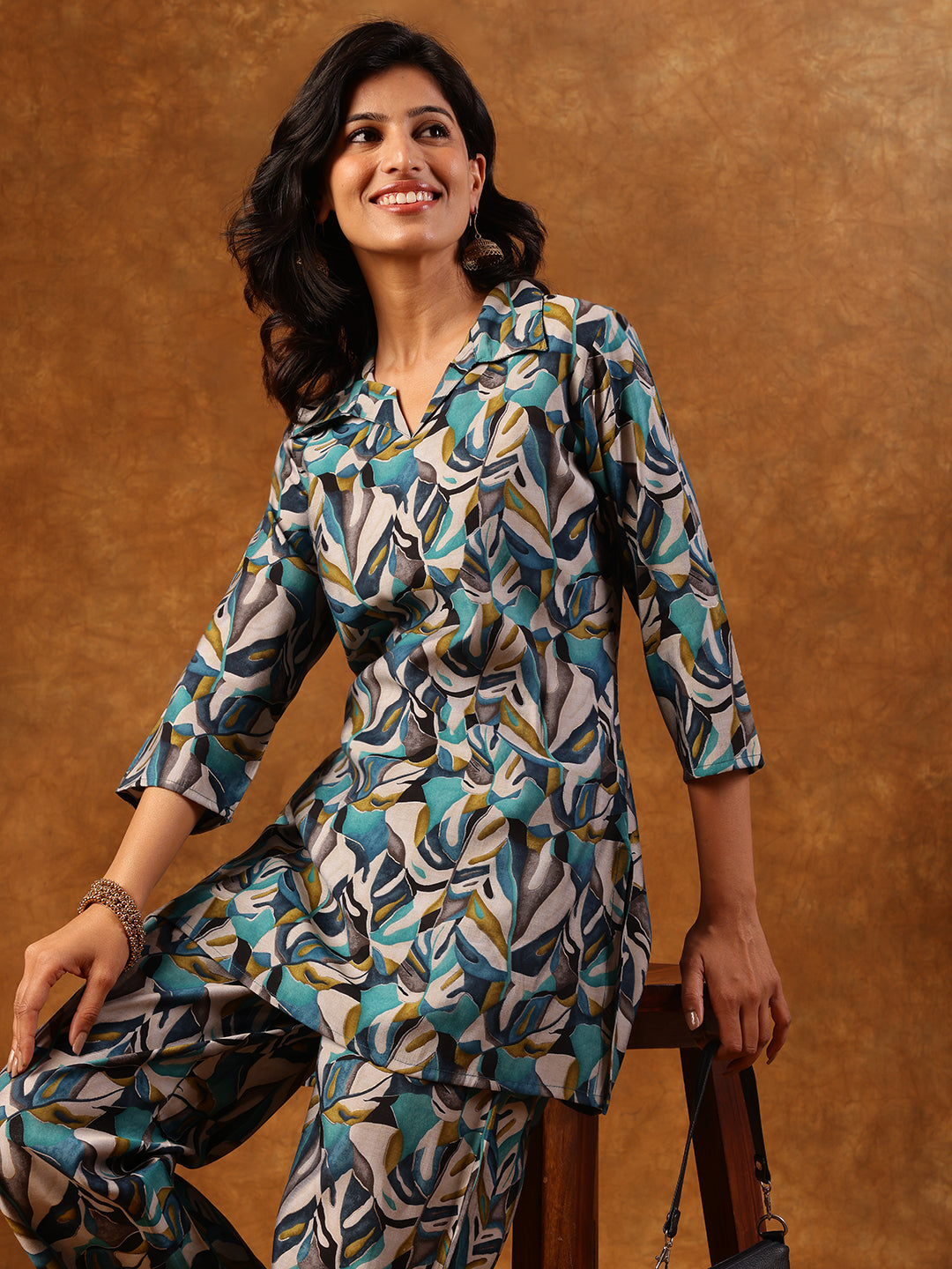 Trendy Leaf Print Co-ord Set – Comfortable & Stylish