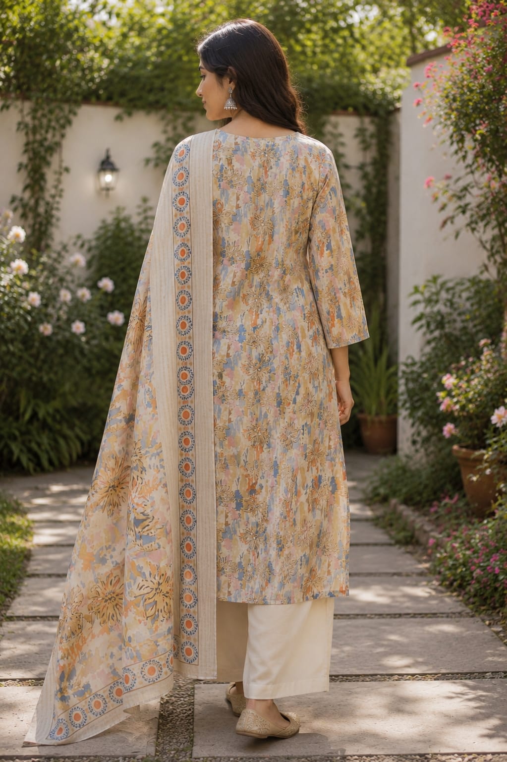 Blue Blossom Printed Modal Kurta Set