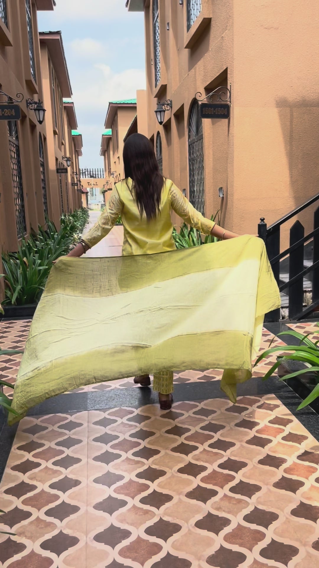 Elegant Yellow Chanderi Blend Kurta Set with Dupatta