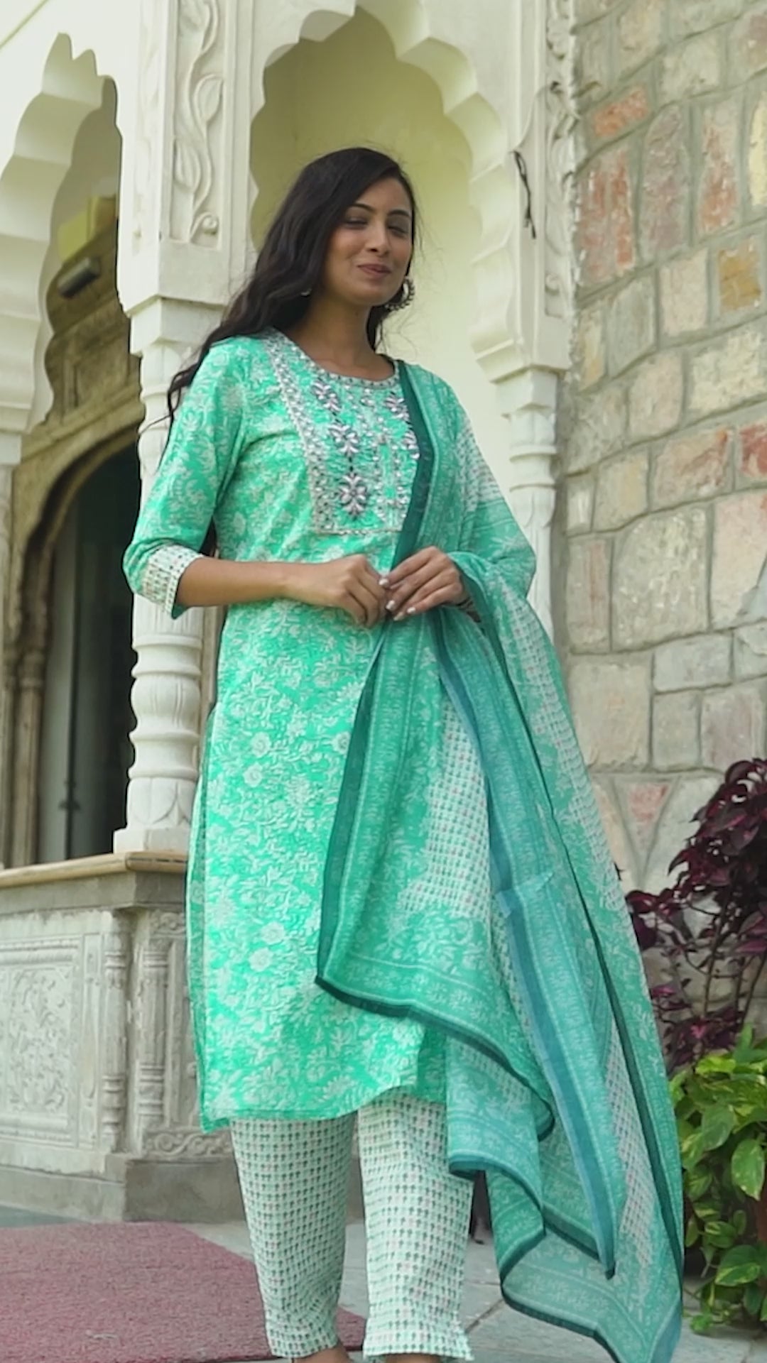 Fresh Florals in Soothing Aqua